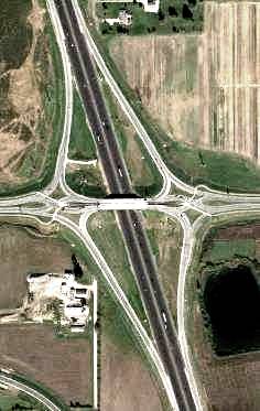 Diverging diamond interchange