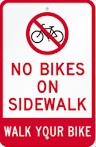 no bicycle on sidewalk